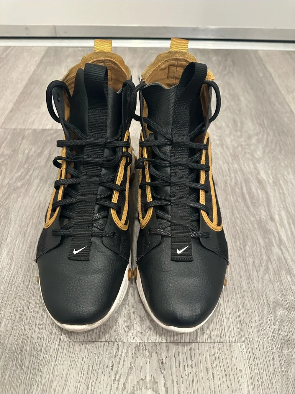 Nike Men’s Black and Tan High-Top Sneakers